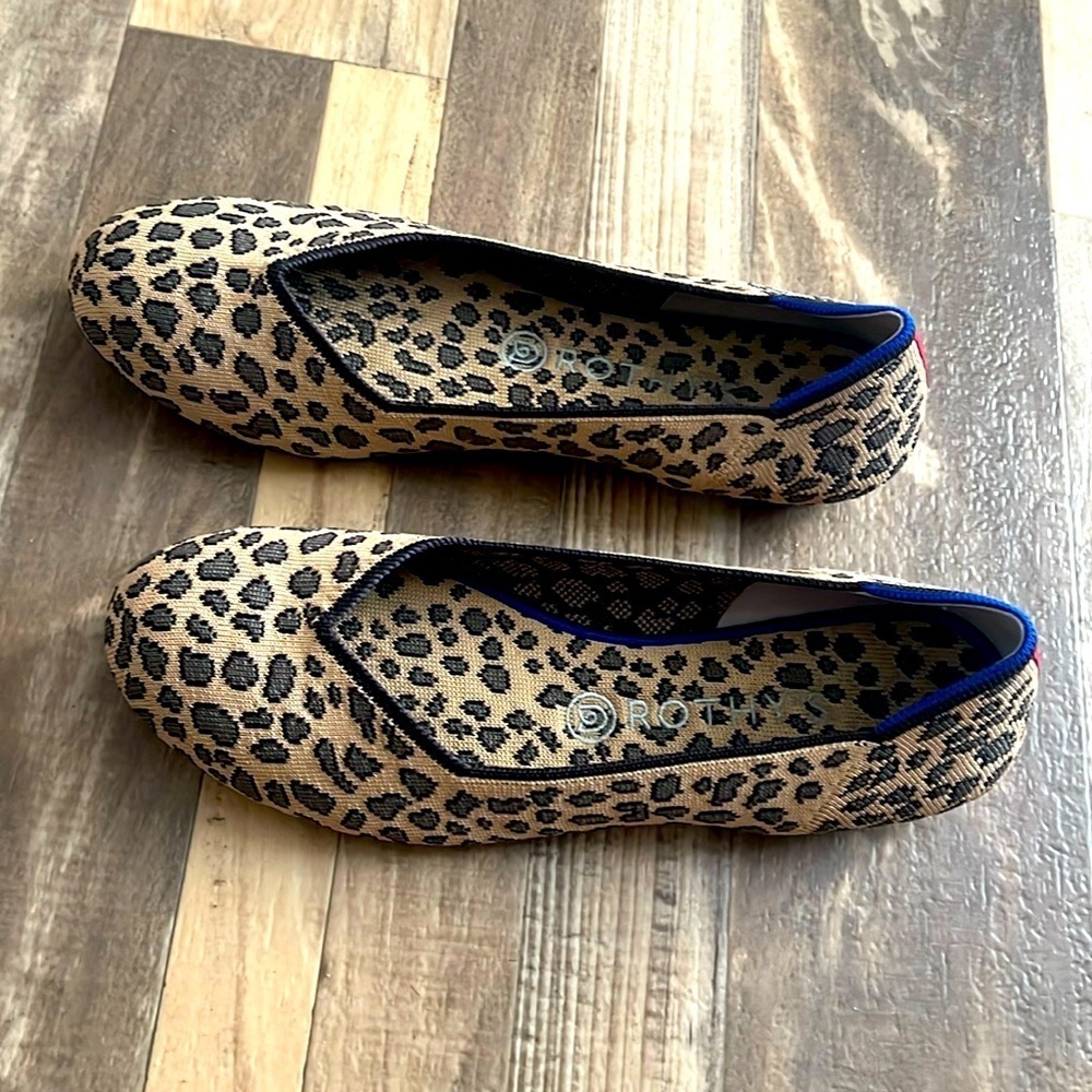 ROTHY'S Women's Flat Slip On Leopard Print
Textile Knit Comfort Shoes Si…